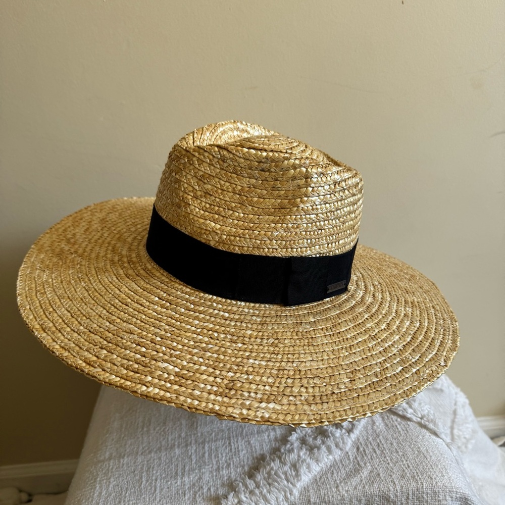 SkinMedica Hat Straw Fedora Wide Brim Big Head Friendly - Picture 4 of 9